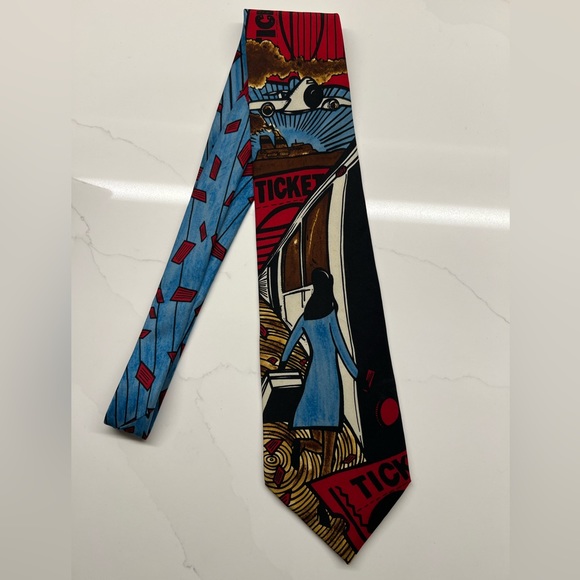 1991 BEATLES “Ticket To Ride” VNTG Tie 100% Silk collectible Apple Corps Limited - Picture 2 of 9